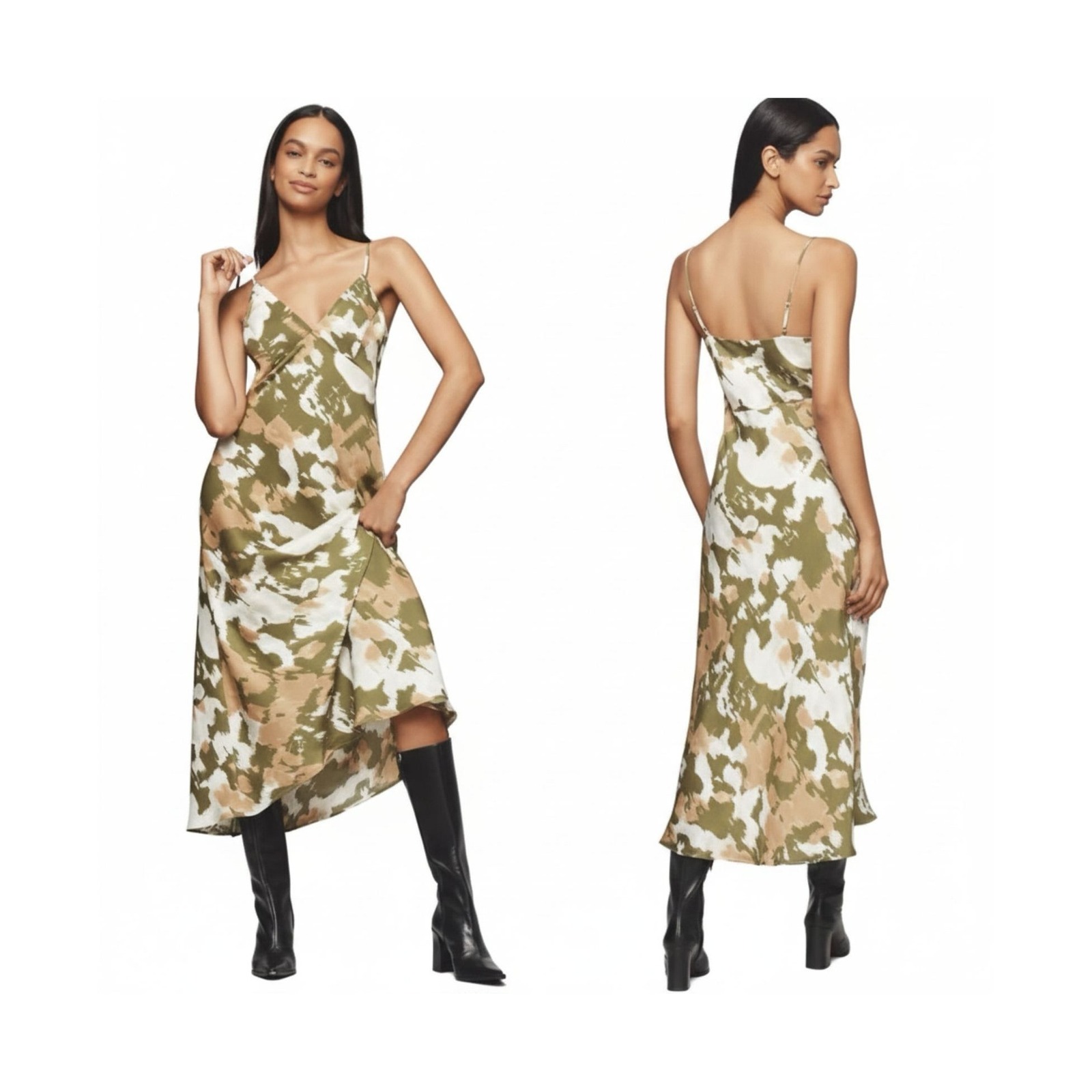 Anthropologie Womens Small Nwt Abstract Print Maxi Slip Dress Boho Luxe Summer